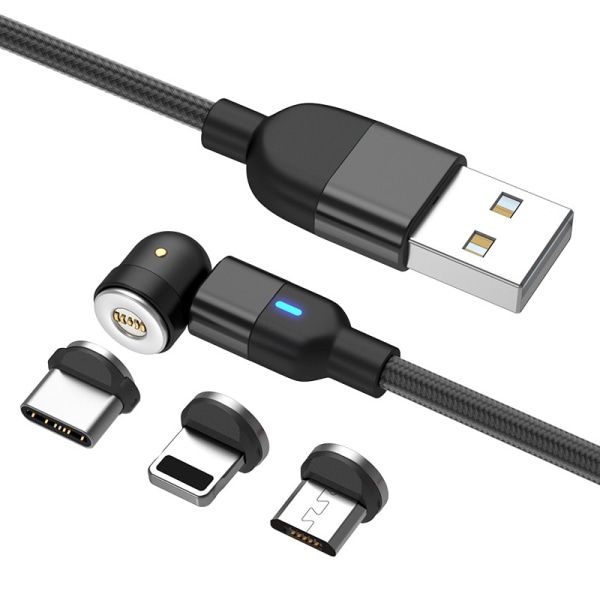 USB magnetisk laddningskabel Nylon 3A snabbladdning