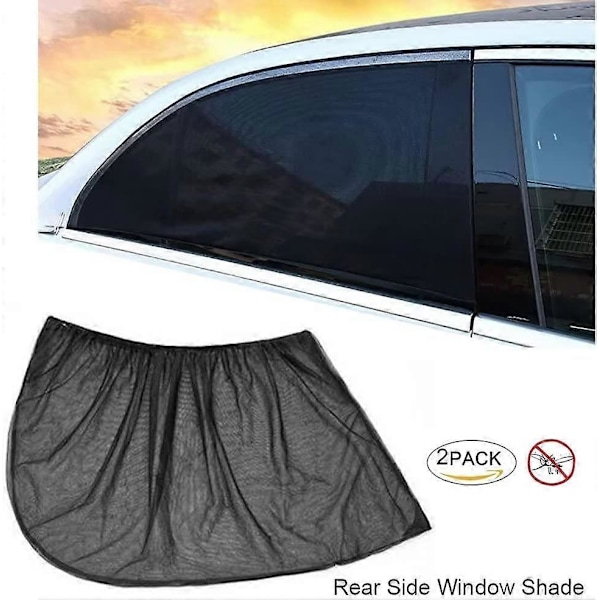 2-pack Stora Superelastiska Solskydd för Bilfönster, för Stor SUV, Pickup, Lastbil, Minibuss, Andningsbart Nätfönsterskydd för Bil, Sidofönsterskärm