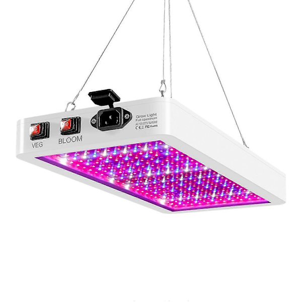 2000W LED Växtlampa för Inomhusväxter 312 LEDs Fullspektrum Veg och Bloom Dubbel Strömbrytare IP65 Vattentät