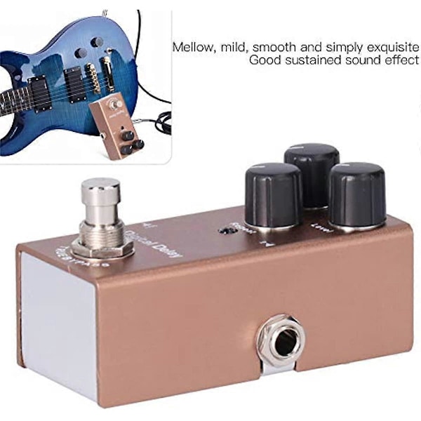Mini Gitarr Delay Effektpedal Enkel Digital Delay Ljudprocessor med True Bypass