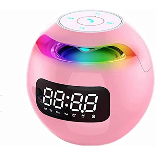 Portabel Trådlös Bluetooth Högtalare Färgglad Subwoofer med LED-Display FM-Radio Väckarklocka Bluetooth HiFi Kort Mp3 Musikuppspelning för Julfest Utomhus