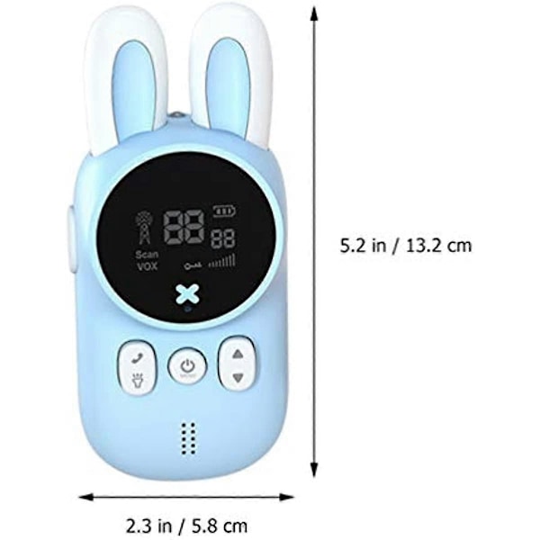 Tomaibaby Walkie Talkies för Barn Kaninöron Barn Walky Talky Handhållen 2-Vägs Radio Leksak Bästa Presenter för Pojkar och Flickor Blå Röd A