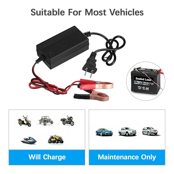 12v automatisk blybatterihållare/laddare