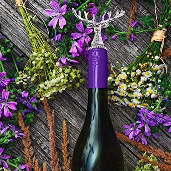 ULTNICE Silver Älg Hjort Huvud Flaskpropp Rustik Lantlig Stil Djur Flaskplugg Dryck Vin Champagne Propp