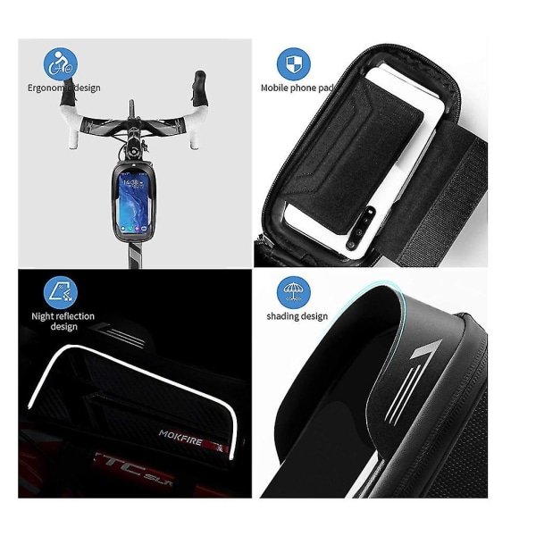 Chronus Bike Phone Bag, Cykelväska Top Tube Bag Bike Phone Mo