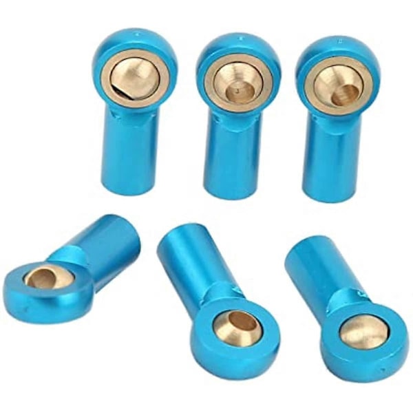 RiToEasysports RC Bil Dragstångsände Kulhuvud 6st Aluminiumlegering M3 Länkstångsände Kulhuvud Ledhållare för 110 RC Bil (Blå) Biltillbehör Blue