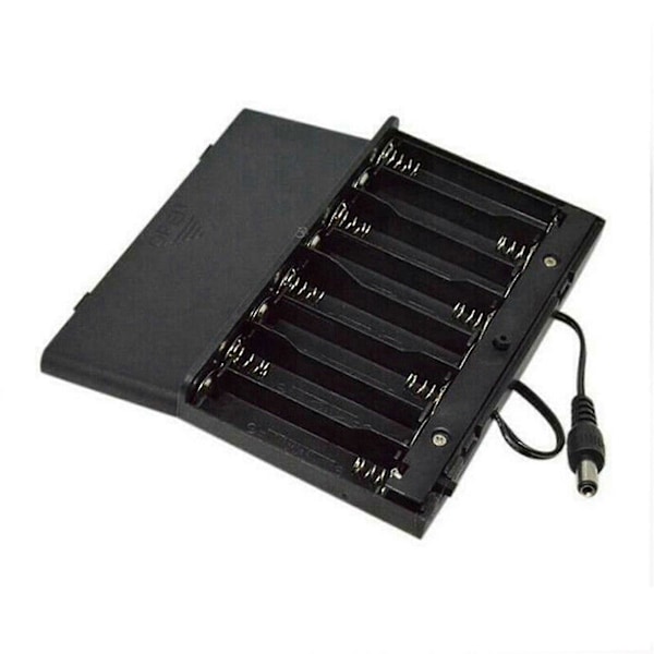 12V 8 x AA Batterihållare Fodral Låda med Kablar Strömbrytare DIY Behållare Organizer