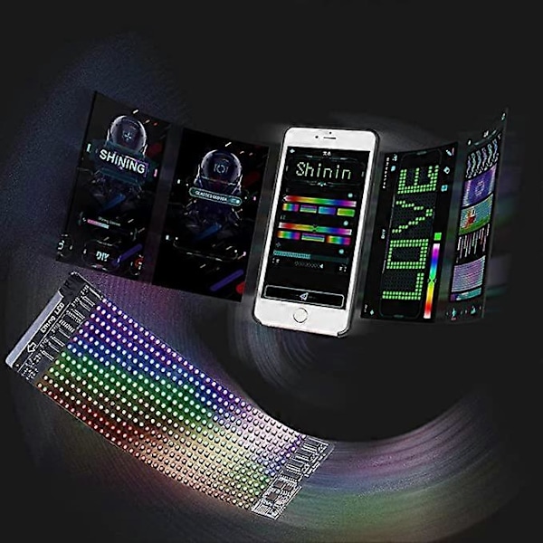 Bluetooth Programmerbar RGB Flexibel LED-modul 16*32 Pixel Display Matrix Skylt Android Ios Applikationskontroll LED-mask Skärm (RGB Flerfärgad)