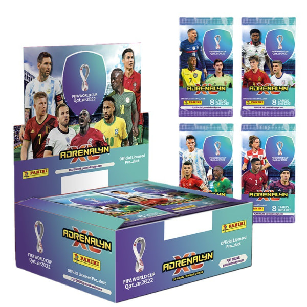 VM 2022 Qatar Football Star Card Panini Äkta 10Pack 80Pcs