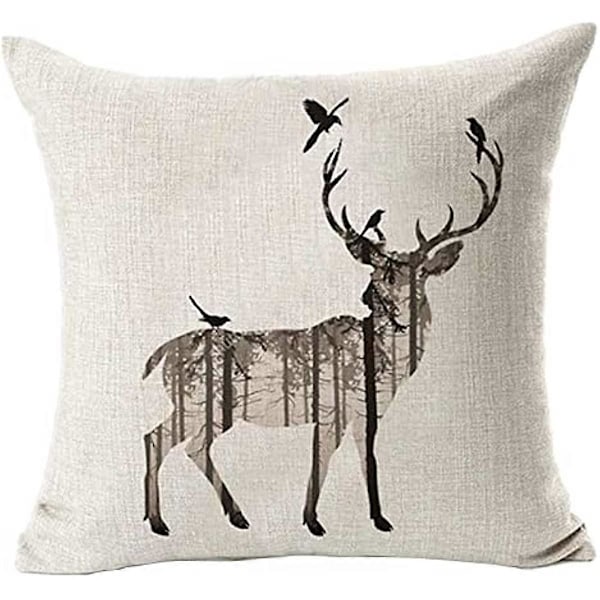 2 st Enkla Hjort Kuddfodral Soffa Säng Heminredning Prydnadskudde 45x45cm