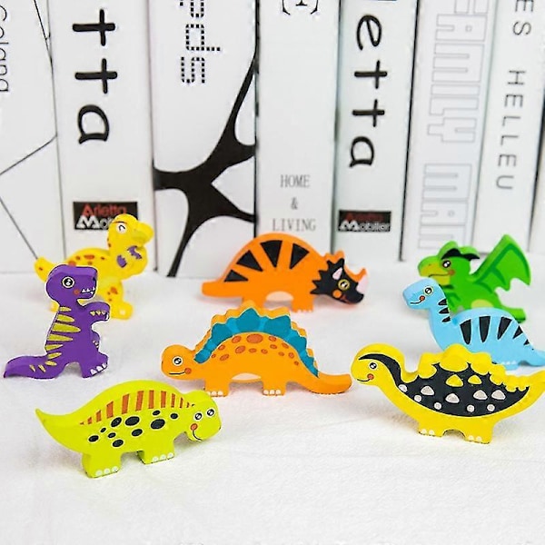 1 set/9 st trä dinosaurieleksak kreativ pedagogisk leksak tidig utbildning leksak dinosaurieägg för barn