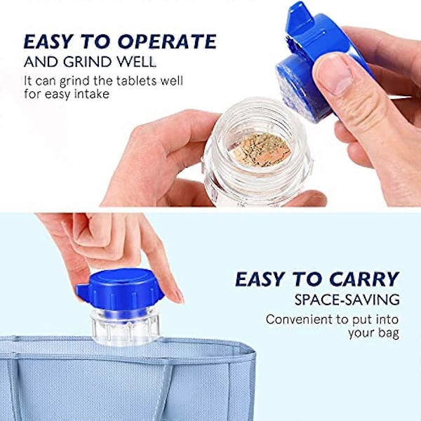 SUPVOX Pill Crusher Pulverizer Piller Tablet Kross Låda Tablet Cutter Pillerdelare (Blå)