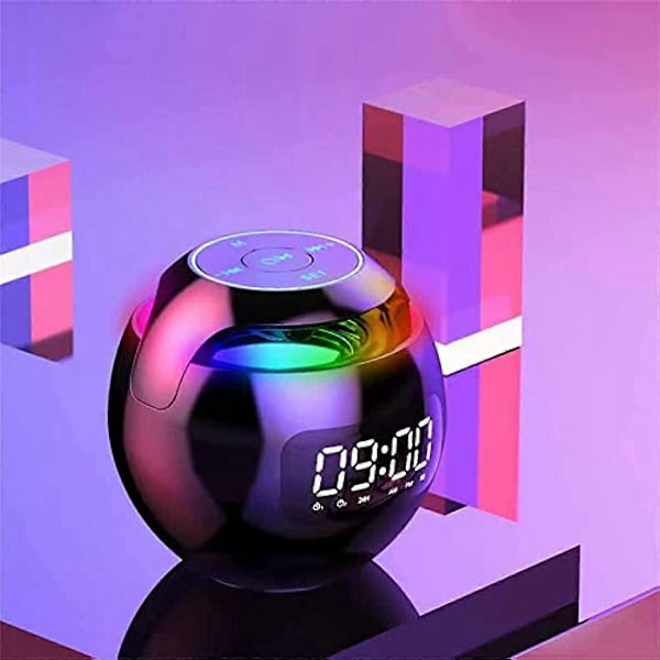 Portabel Trådlös Bluetooth Högtalare Färgglad Subwoofer med LED-Display FM-Radio Väckarklocka Bluetooth HiFi Kort Mp3 Musikuppspelning för Julfest Utomhus