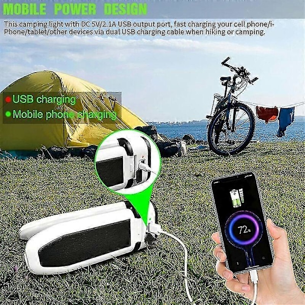 Bärbara Utomhuslampor Campinglampor LED Solarlampor Uppladdningsbara Strömförsörjningar Kraftfullt Utomhusbelysningsbibliotek