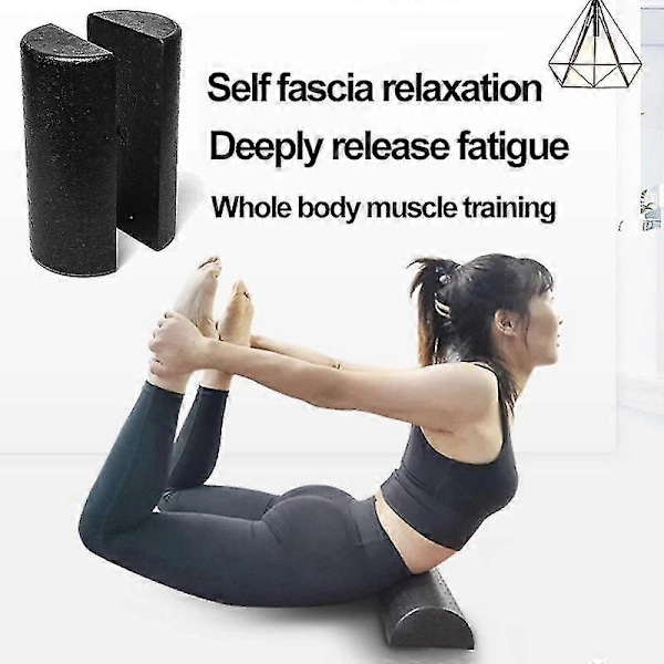 30*7,5 cm Halvrund EPP Foam Roller Skumrulle Pilates Fitness Gym Träningsblock med Massage Flytande Punkt 2pcs 60cm