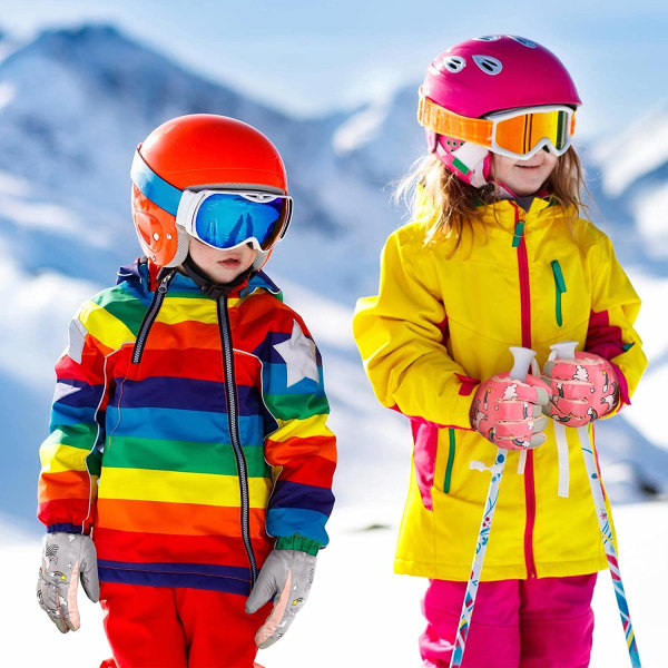 2 par Vintersnö skidhandskar för barn Varma vinterhandskar för barn