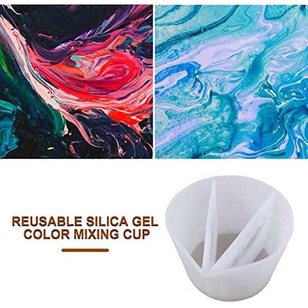 Merrwon Färg Hällning Delad Kopp Färg Häll Kopp Flytande Akrylfärg Häll Koppar Fluid Art Häll Tillbehör Multi-Kanal Delare Målningsverktyg för Konst 4 Channels-Blue
