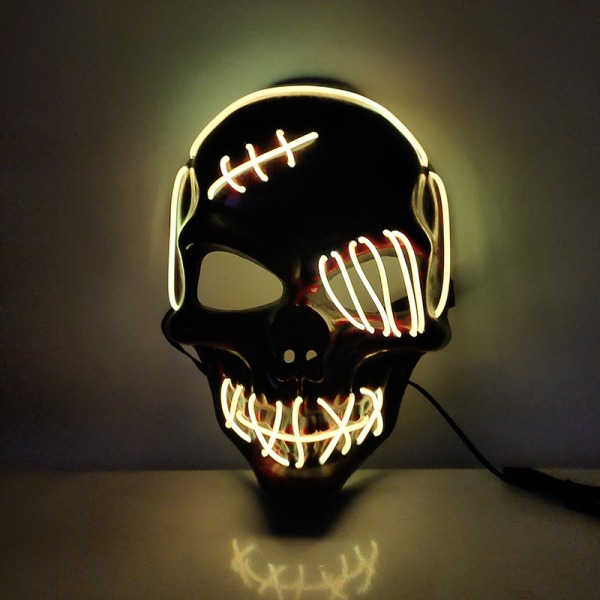 Halloween Skalle Mask Helhuvud Skelett Biokemisk Mask Gul