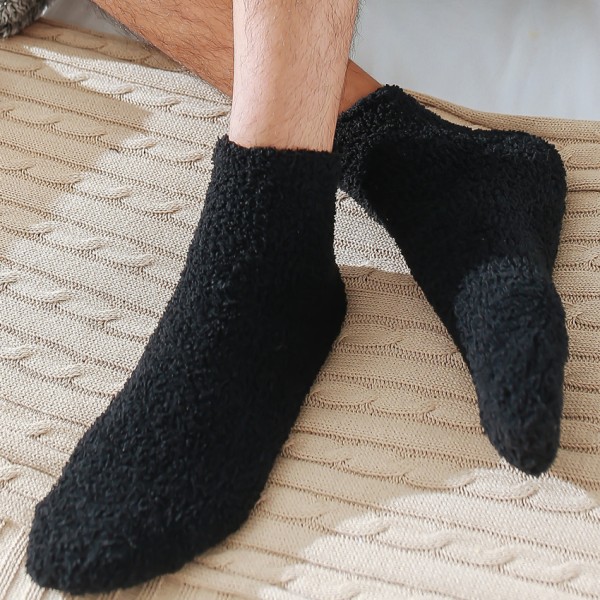 3ST Fuzzy Socks Home Slipper Socks Fluffy Soft Söt brun 42-46koda