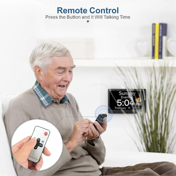 10 tums digital väckarklocka, stor display demensklocka med dag/datum, sommartid, present till seniorer, Alzheimers.