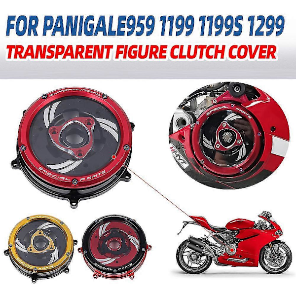 För Ducati Panigale 959 1199 1299 S R V2 Motorcykeltillbehör Motor Genomskinligt Kopplingsskydd Skyddsplatta Delar