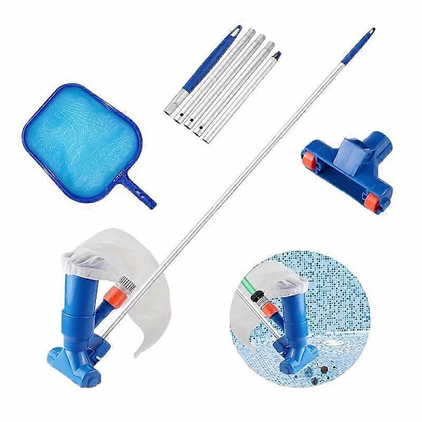 1 st Pool Dammsugningskit Mini Dammsugare Simbassäng Spa Pool Dammsugare Jet Rengöringsverktyg Huvud Manuellt Fisknätsverktygsset