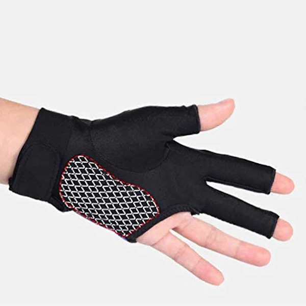 Exceart 1 Par Snookerhandskar Anti-Slip Tre Fingrar Biljardhandskar Elastiska Andningsbara Snooker Kö Sport Handskar för Kvinnor Män (Svart) (Medium) Camouflage L