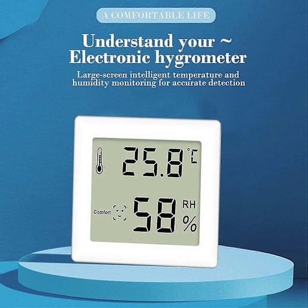 3-pack Termo-hygrometer, Ultratunn Termometer och Hygrometer, Digital Hygrometer, Inomhus Termometer för Vertikal eller Väggmontering