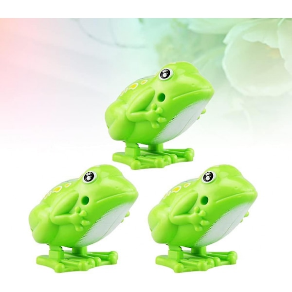 3 st Hoppande Groda Leksak Studsande Groda Uppdragbar Djurleksak Urverk