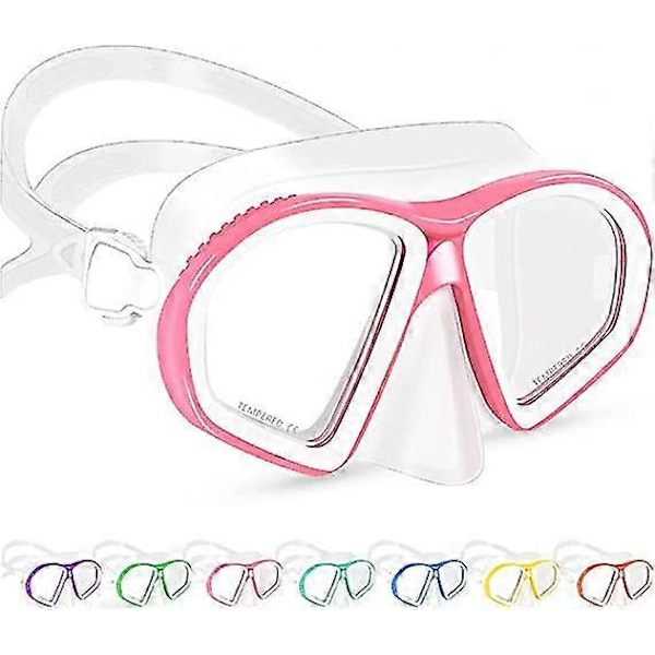 Simglasögon för barn, härdat glas, simglasögon för barn med nässkydd, simglasögon dykmask snorkelmask för barn 6-14 år