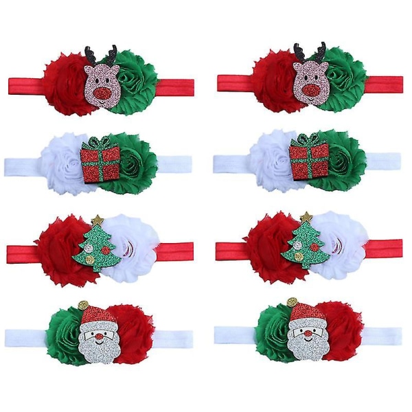 Baby Pannband Bedårande hårband Head Wraps Jul 8 st