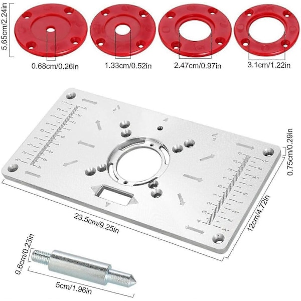 Aluminium Router Insats, - Aluminium Router Bordsinsats Router Bänkar Träverktyg Fräsmaskin