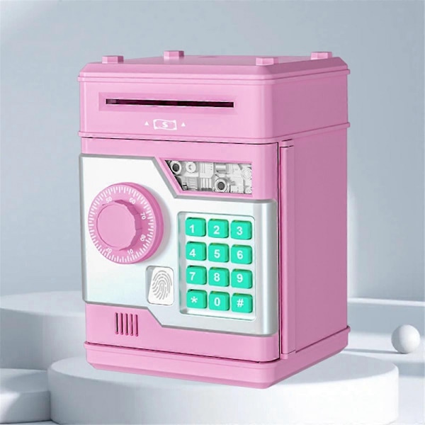 Elektronisk Spargris ATM Lösenord Pengabox Rosa