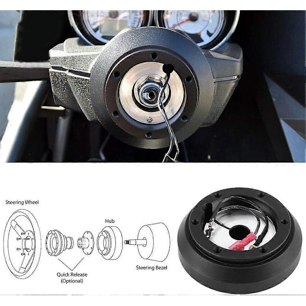 Rattnav Kort Navadapter Svart Snabbkoppling Boss Kit SRK-160H Passar Mazda Miata RX-7