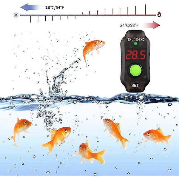 Akvarievärmare, värmestav med exakt temperaturkontroll 4l
