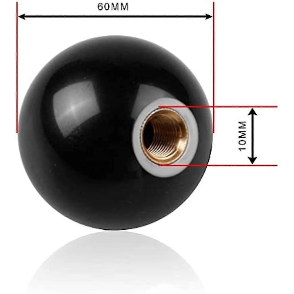 Växelspaksknopp Manuell Växelspak Rund Kula 8-boll Universal 4 5 6 Växlar med 3 Adaptrar Svart