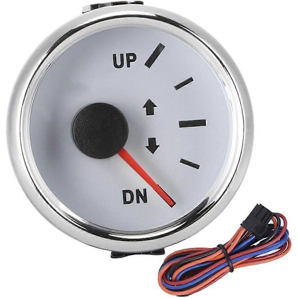 Båt Trim Mätare | 52mm/2in UP-DN Båt Trim Mätare 0-190ohm Signal Trim Tilt Indikator Röd Bakgrundsbelysning (Vit)