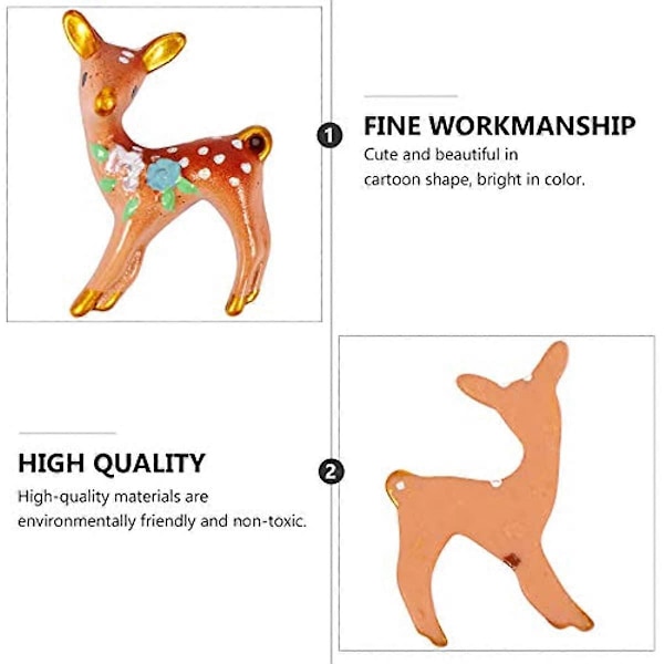 ULTNICE 10 st Hjortfigurer Tårtdekoration Harts Djur Jul Miniatyrprydnader Små Renfigurer Jul Spiselkransdekoration Sagoträdgård