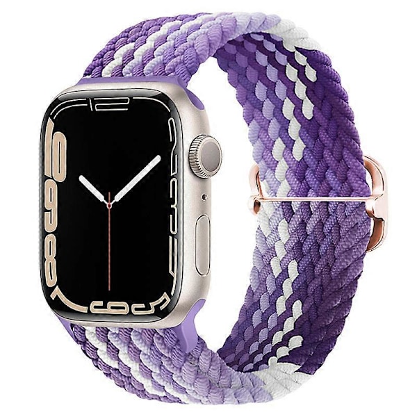 Armband Kompatibelt med Apple Watch Armband, 38 mm, 40 mm, 41 mm, för Män och Kvinnor, Justerbart Elastiskt Armband Kompatibelt med iWatch Series white purple 42 mm 44 mm 45 mm 49 mm