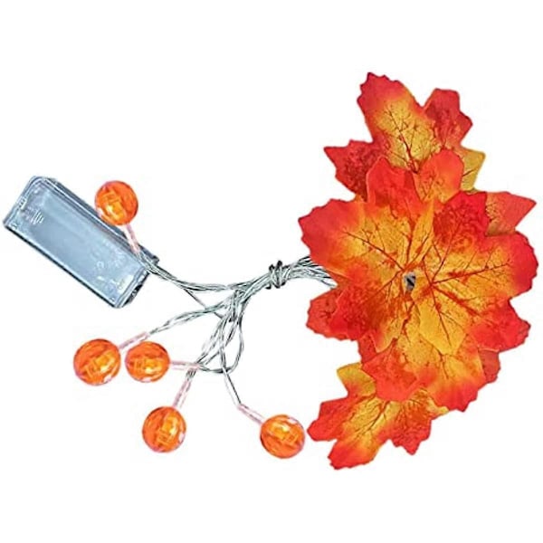 Rpporm Lönnlöv Slinga Ljus Halloween Dekorationer Lönnlöv Pumpa Slinga Ljus Höstdekor Batteridriven Party Fairy Ljus för Inomhus Utomhus B-04 One Size