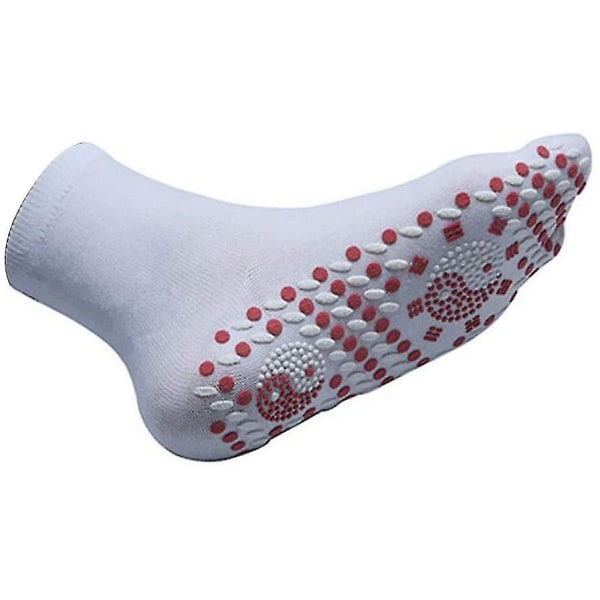 Värme Thermal Socks Winter Magnetic Therapy Varma långa strumpor Vit 2 par