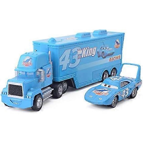 2 st Chick Hicks Lightning McQueen Farbror Container Truck 1:55 Diecast Metall Modell Födelsedagspresent Leksak För Barn Lightning Mcqueen