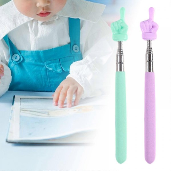 2 st Teleskopiska Lärarpinnar Fingerpekare Mini Hand Undervisningspinnar Multifunktionella Fingerläsningspinnar för Barn
