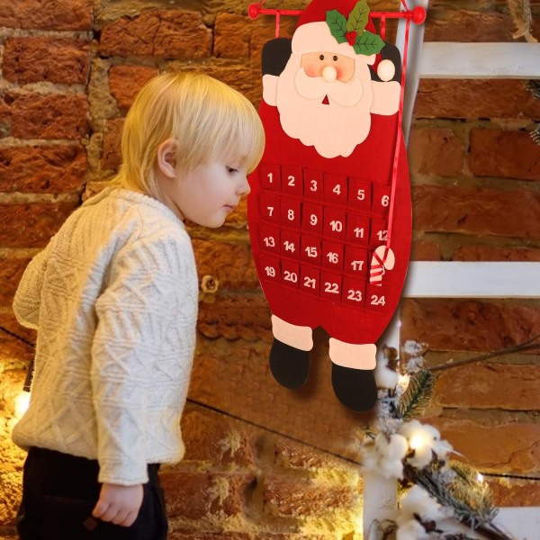 Juladvents hängkalender Xmas Filt Countdown Calendar med 2