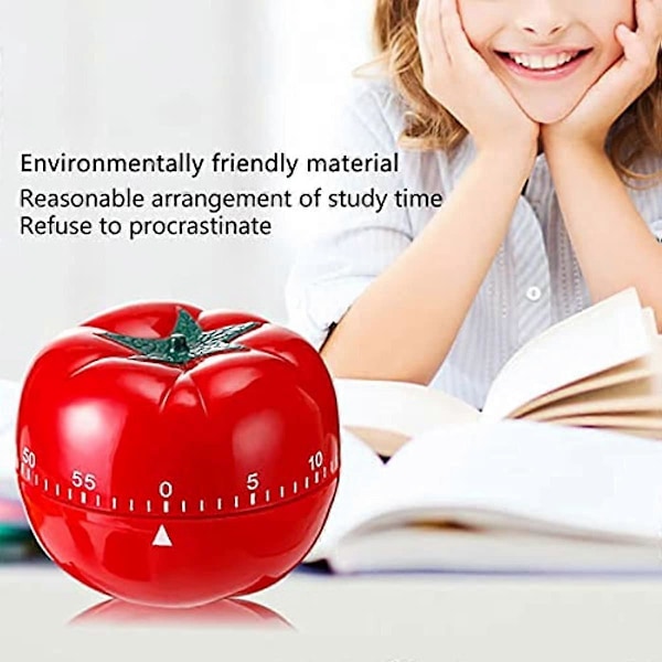 FCSHFC Kreativ Timer Söt Liten Väckarklocka Pomodoro Jordgubbstimers Student Tidshantering Minimekanisk Barn Timer (Färg : Röd)