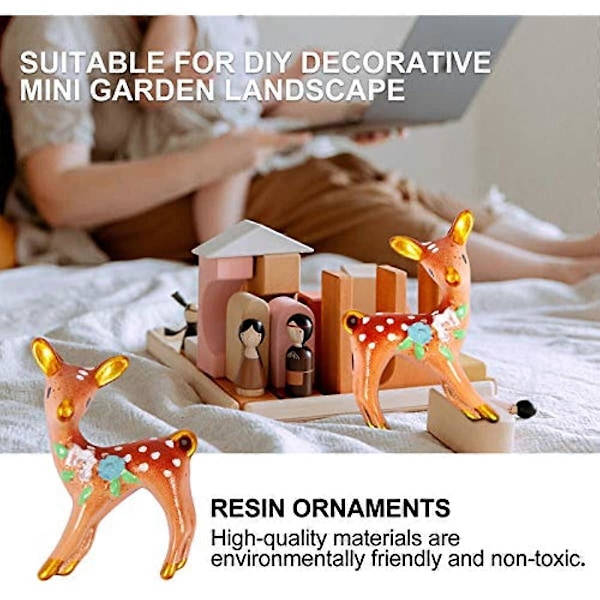 ULTNICE 10 st Hjortfigurer Tårtdekoration Harts Djur Jul Miniatyrprydnader Små Renfigurer Jul Spiselkransdekoration Sagoträdgård