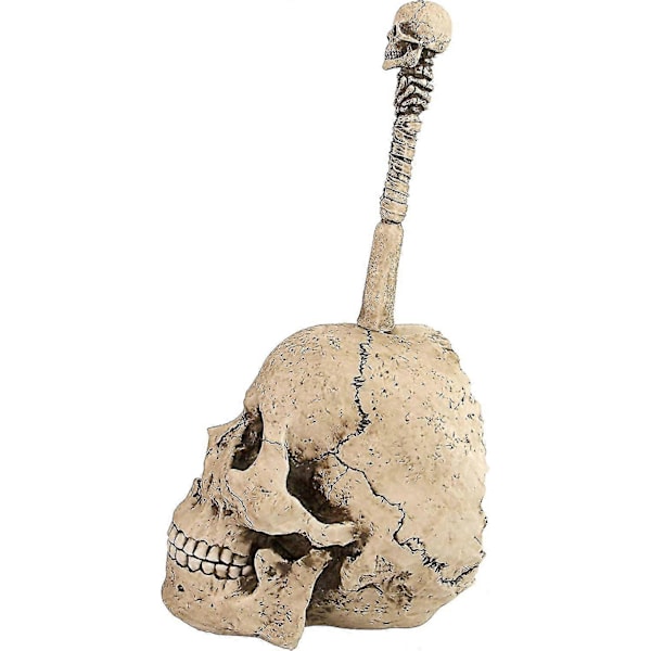 Skelett Gotisk Toalettborste Set, 38cm, Polyresin, Full Färgpalett