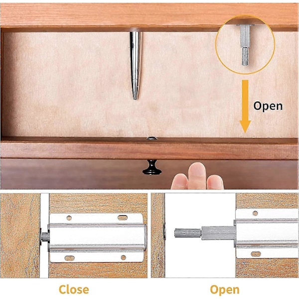 2-pack Magnetiska Trycklås Tryck för att Öppna Dörrlås Kraftiga Touch Öppna Dörrstängningsskåp Touch Release Lås för Låda Skåp Garderob C