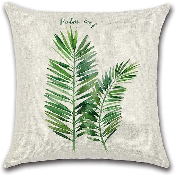 Suneast Tropiska Gröna Blad Kuddfodral Växt Blomma Palmblad Dekorativt Prydnadskudde Fodral Fyrkantigt Örngott för Hem Soffa Säng Vardagsrum Style 10