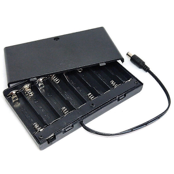 12V 8 x AA Batterihållare Fodral Låda med Kablar Strömbrytare DIY Behållare Organizer